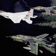 A US Air Force F-15C Eagle from Bitburg Air Base leads a pair of German Luftwaffe Tornados during a fly past over Germany (US Air Force)